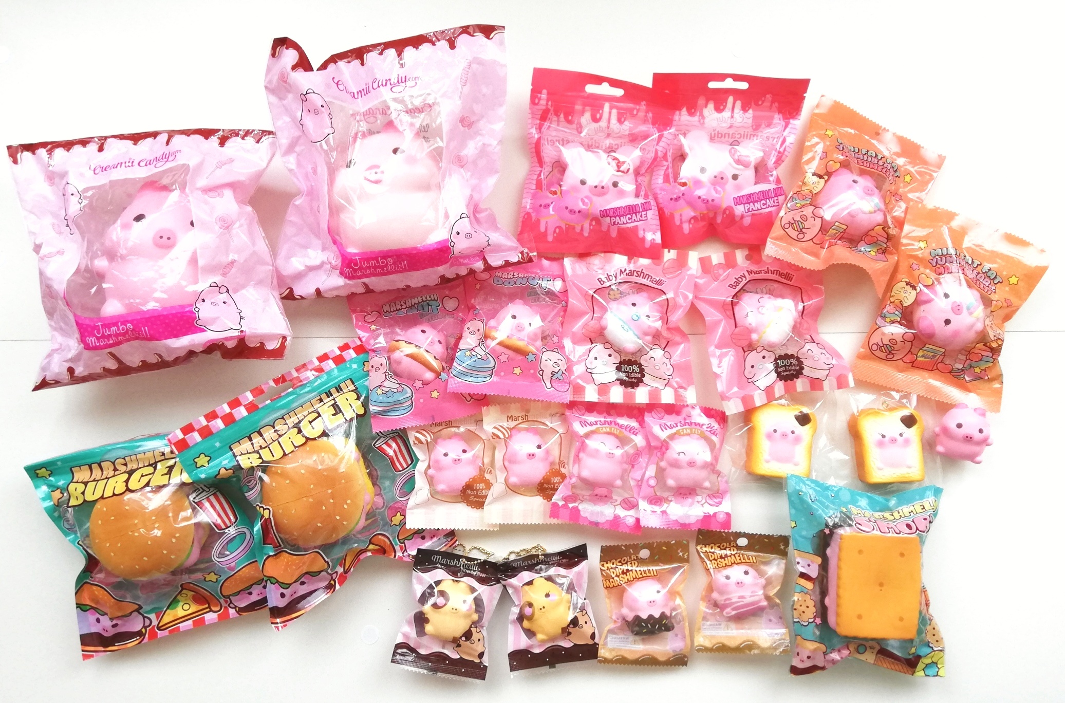 海外スクイーズ ぶたさんのmarshmellii 全スクイーズ紹介 スクイーズ ガチャガチャてんらんかい